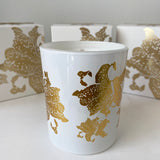 Custom blended candles. Hand poured and beautifully presented in our first release of our limited edition tiger lily gold foil print.