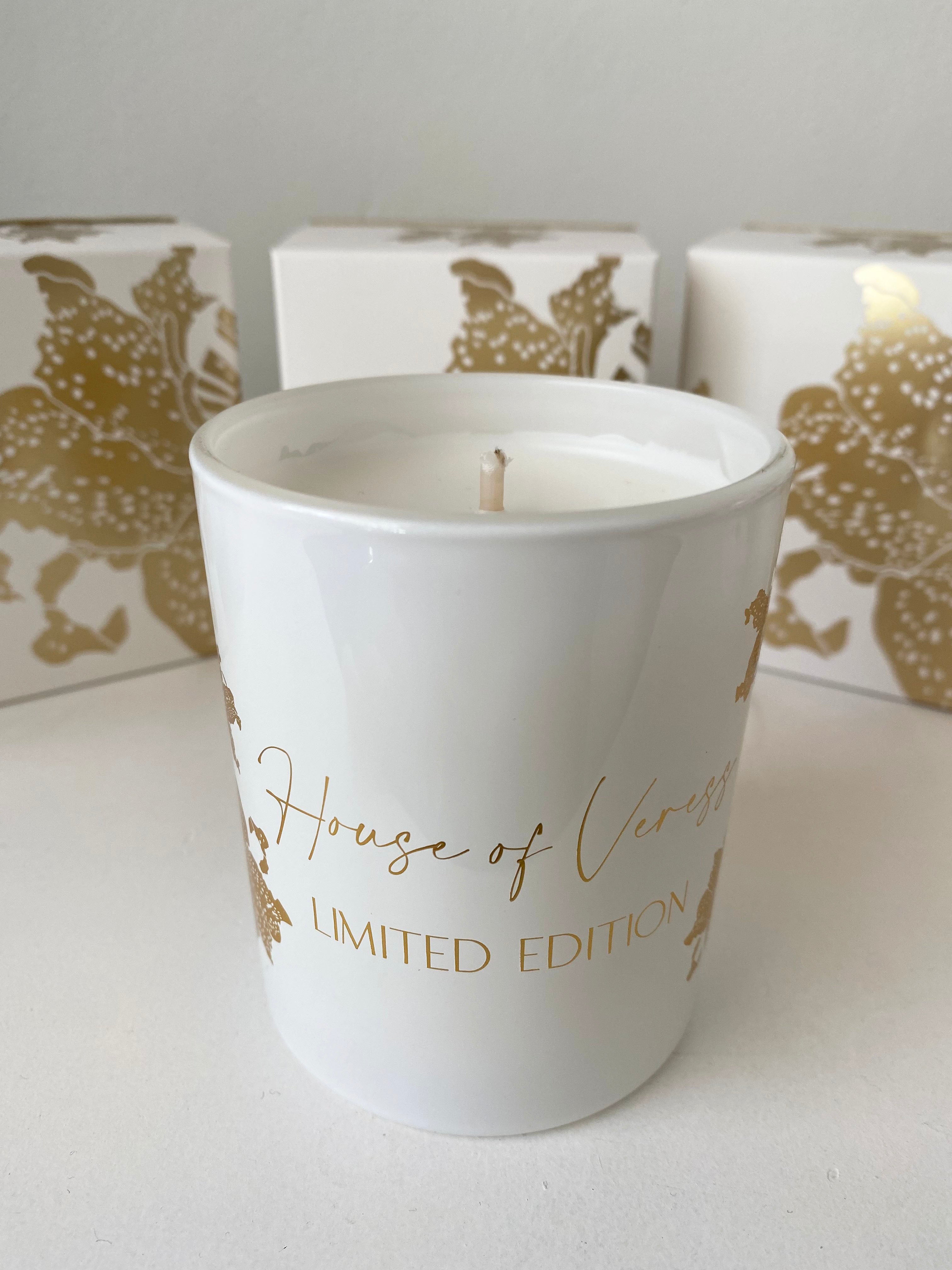 Custom blended candles. Hand poured and beautifully presented in our first release of our limited edition tiger lily gold foil print.